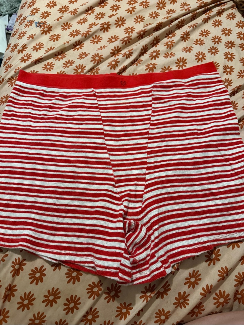 PINK Victoria's Secret Red & White Striped Boxer Shorts